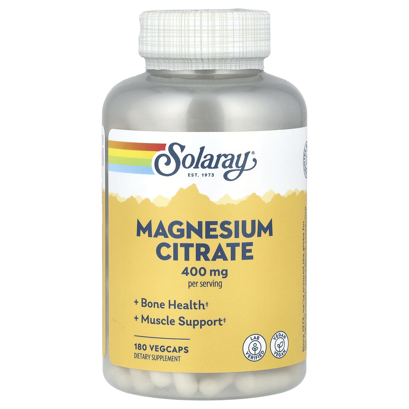 Solaray, Magnesium Citrate, 400 mg, 180 VegCaps (133 mg per Capsule ...