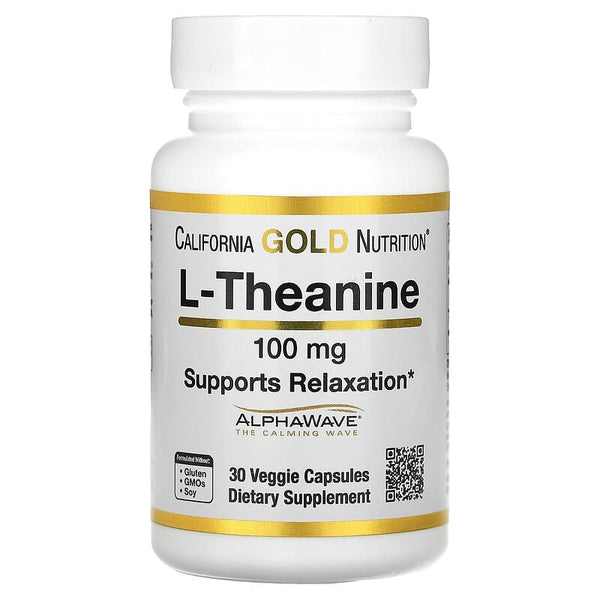 California Gold Nutrition, L-Theanine, 100 mg, 30 Veggie Capsules