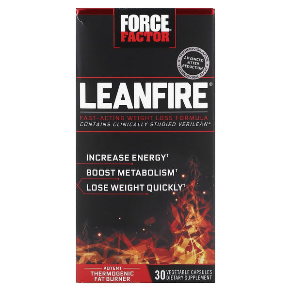 Force Factor, LeanFire, Fast-Acting Weight Loss Formula, 30 Vegetable Capsules