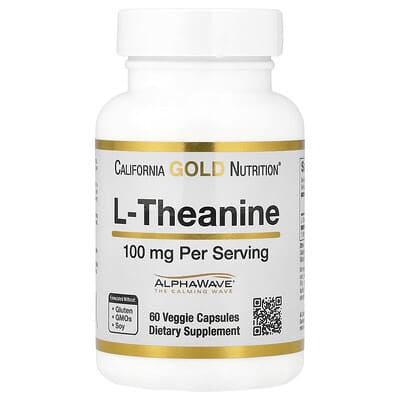 California Gold Nutrition, L-Theanine, 100 mg, 60 Veggie Capsules
