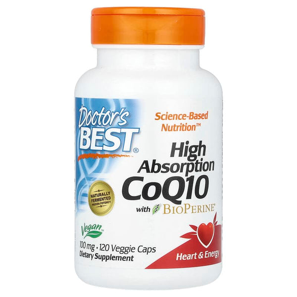 Doctor's Best, High Absorption CoQ10 with BioPerine, 100 mg, 120 Veggie Caps