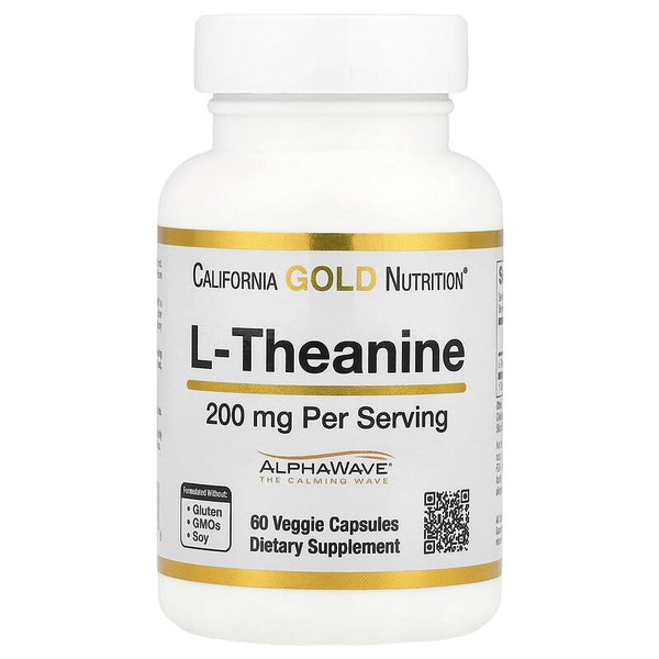 California Gold Nutrition, L-Theanine, 200 mg, 60 Veggie Capsules