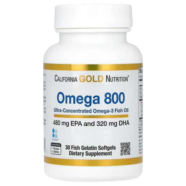 California Gold Nutrition, Omega 800 Ultra-Concentrated Fish Oil, 30 Softgels