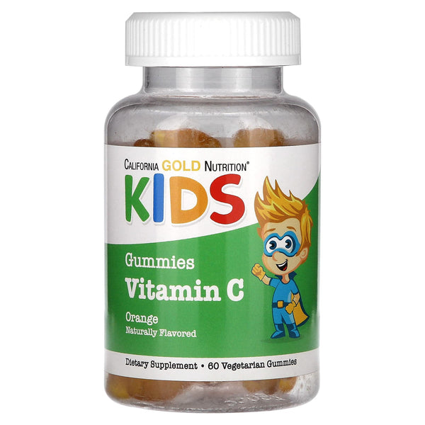 California Gold Nutrition, Vitamin C For Children, Gelatin free, Natural Orange Flavor, 60 Vegetarian Gummies