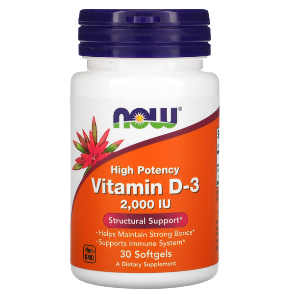 NOW Foods, Vitamin D-3, 50 mcg (2,000 IU), 30 Softgels