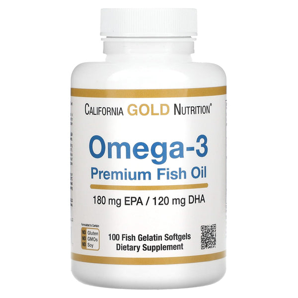 California Gold Nutrition, Omega-3 Premium Fish Oil, 100 Fish Softgels