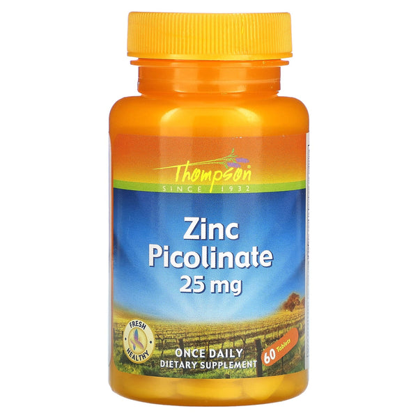 Thompson, Zinc Picolinate, 25 mg, 60 Tablets