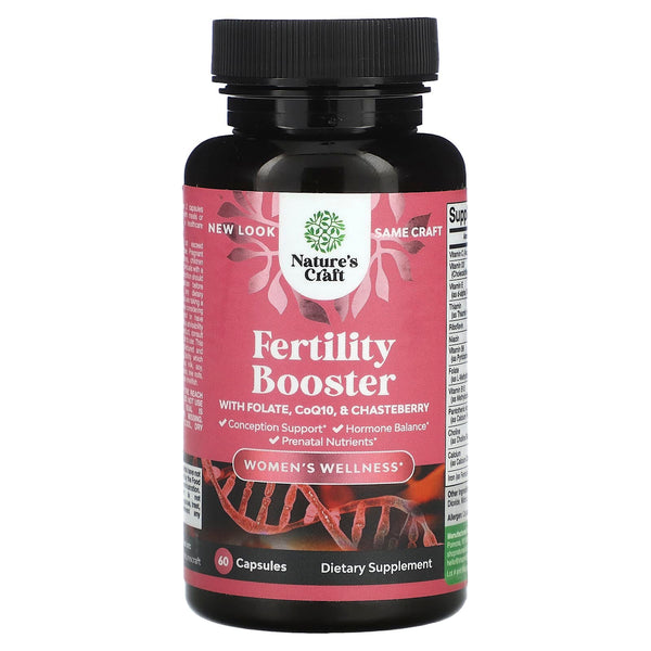 Nature's Craft, Women's Wellness, Fertility Booster with Folate, CoQ10, & Chasteberry, 60 Capsules