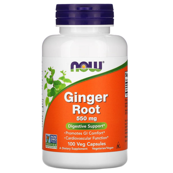 NOW Foods, Ginger Root, 550 mg, 100 Veg Capsules