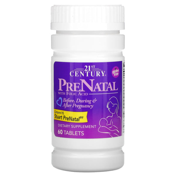 21st Century, PreNatal with Folic Acid, 60 Tablets