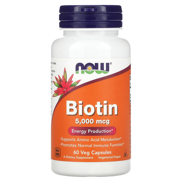 NOW Foods, Biotin, 5,000 mcg, 60 Veg CapsulesNOW Foods, Biotin, 5,000 mcg, 60 Veg Capsules NOW Foods, Biotin, 5,000 mcg, 60 Veg Capsules