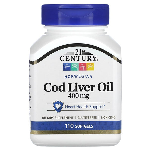 21st century, Cod Liver Oil, 400mg, 110 softgels