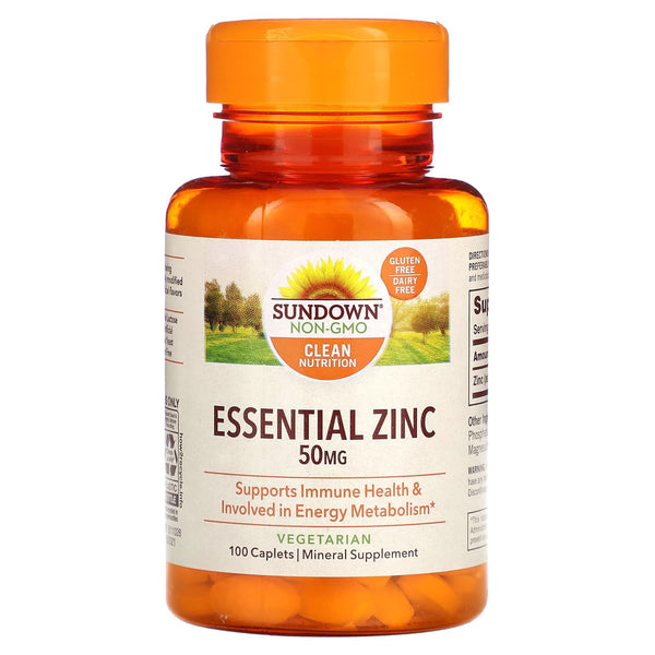 Sundown Naturals, Essential Zinc, 50 mg, 100 Caplets