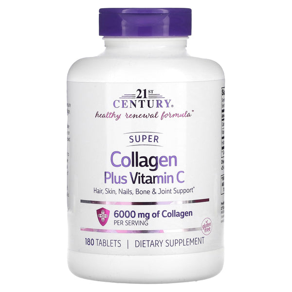 21st Century, Super Collagen Plus Vitamin C, 6,000 mg, 180 Tablets (1,000 mg per Tablet)