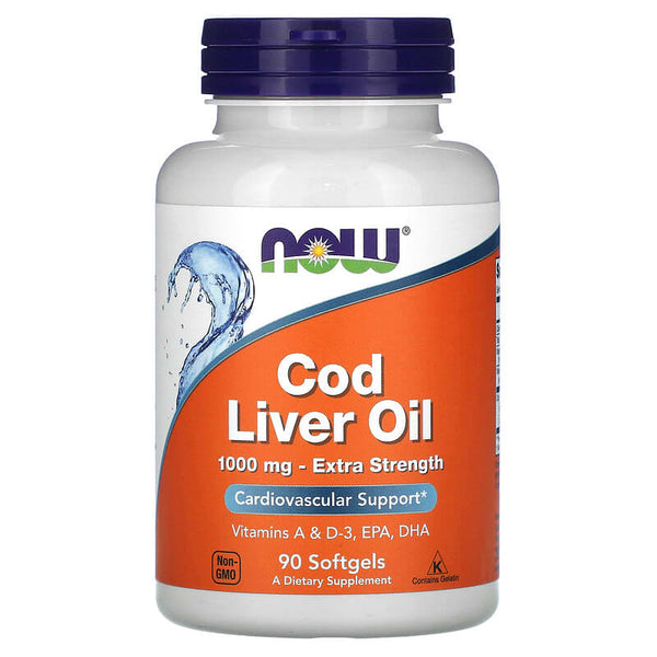 NOW Foods, Cod Liver Oil, Extra Strength, 1,000 mg, 90 Softgels