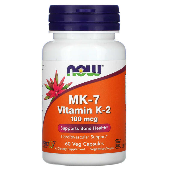 NOW Foods, MK-7 Vitamin K-2, 100 mcg, 60 Veg Capsules