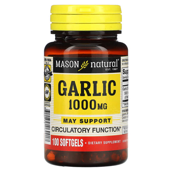 Mason Natural, Garlic Oil, 1,000 mg, 100 Softgels