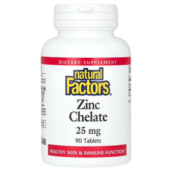 Natural Factors, Zinc Chelate, 25 mg, 90 Tablets