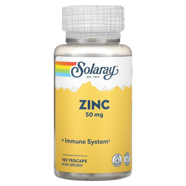 Solaray, Zinc, 50 mg, 100 VegCaps