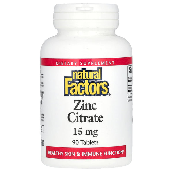 Natural Factors, Zinc Citrate, 15 mg, 90 Tablets