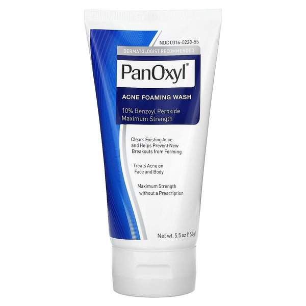 PanOxyl, Acne Foaming Wash, 10% Benzoyl Peroxide Maximum Strength, 5.5 oz (156 g)