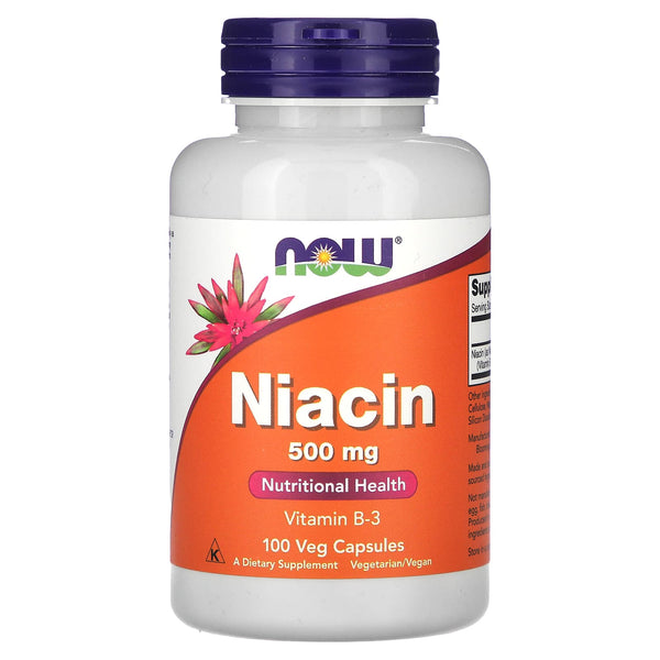 NOW Foods, Niacin, 500 mg, 100 Veg Capsules