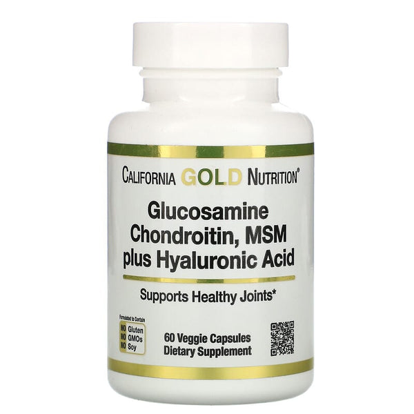 California Gold Nutrition, Glucosamine Chondroitin, MSM plus Hyaluronic Acid, 60 Veggie Capsules