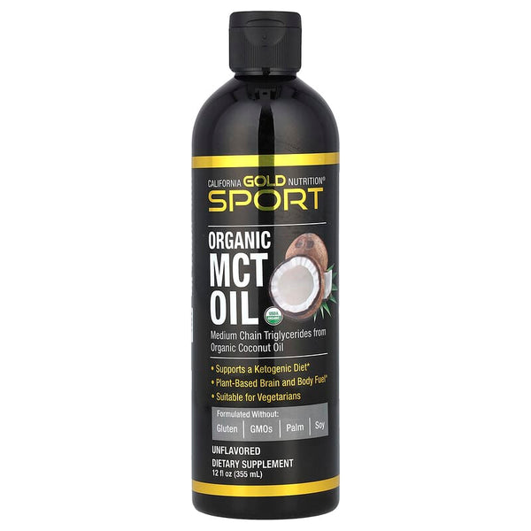 California Gold Nutrition, Sport, Organic MCT Oil, Unflavored, 355 ml