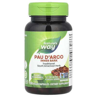 Nature's Way, Pau D'Arco Inner Bark, 100 Vegan Capsules (545 mg per Capsule)