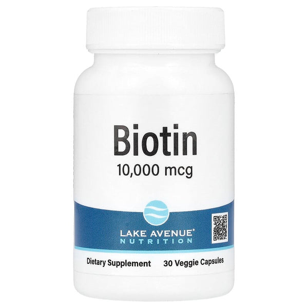 Lake Avenue Nutrition, Biotin, 10,000 mcg, 30 Veggie Capsules