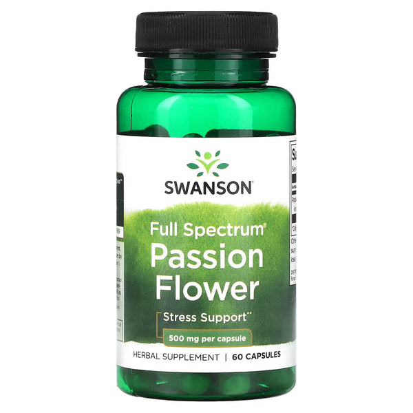 Swanson, Full Spectrum Passion Flower, 500 mg, 60 Capsules