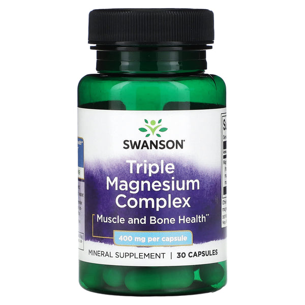 Swanson, Magnesium  Triple Complex, 400 mg, 30 Capsules