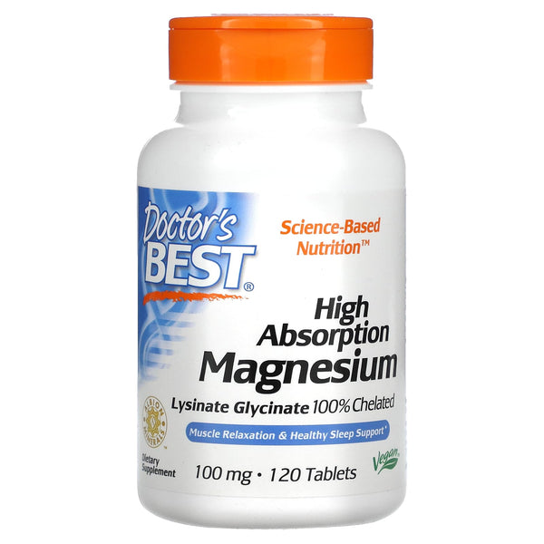 Doctor's Best, Magnesium Glycinate, 100 mg, 120 Tablets